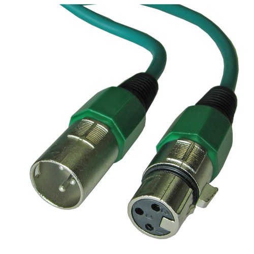 15ft foot green 3pin xlr - 3pin, male